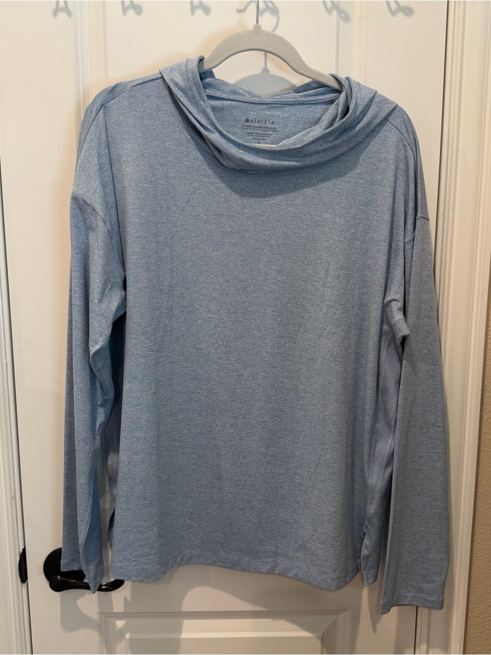 Athleta Uptempo Elevate Hoodie Sweatshirt Heron Blue Heather